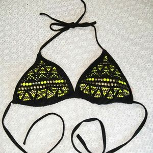 XHILERATION Copper&Neon Studded String Top